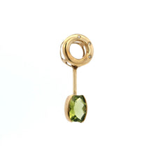18K Yellow Gold Natural Diamond & Peridot Modern Drop Pendant | Sculptural Contemporary Design Jewelry - Pendant
