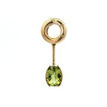18K Yellow Gold Natural Diamond & Peridot Modern Drop Pendant | Sculptural Contemporary Design Jewelry - Pendant