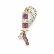 18K Yellow Gold | Natural Diamond & Ruby Feather Pendant & Earrings Set | Pavé Cluster Silhouette - Pendant Earring Set