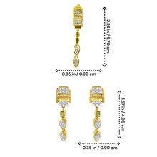 18K Yellow Gold Natural Diamond & Tourmaline Drop Pendant & Earrings Set | Marquise & Bar Settings Jewelry - Pendant