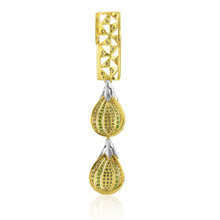 18K Yellow Gold Natural Diamond & Tsavorite Pendant and Earrings Set | Polki Teardrop Statement Fine Jewelry - Pendant
