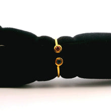 18K Yellow Gold Open Cuff Ring | Bezel-Set Pink & Green Tourmaline | Modern Minimalist Knuckle Design - Ring