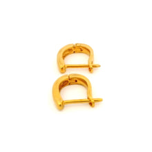 18K Yellow Gold U-Shape Huggie Hoop Earrings | Classic Minimalist Everyday Wear Fine Jewelry - Earrings