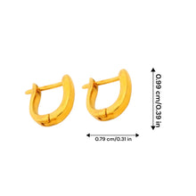 18K Yellow Gold U-Shape Huggie Hoop Earrings | Classic Minimalist Everyday Wear Fine Jewelry - Earrings