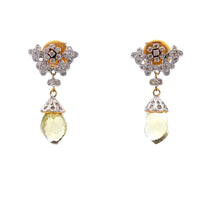 18K Two Tone Gold Necklace Earring Set with Natural Diamond Iolite & Green Gold Jewellery