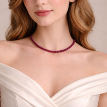 Natural Ruby Rondelle Facet Cut Beads Precious Necklace