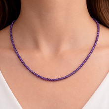 Natural Amethyst Rondelle Facet Cut Beads Gemstone Necklace
