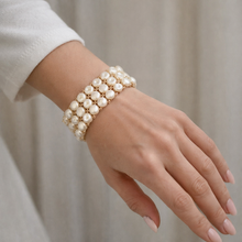 Freshwater Pearl 7 Inch Bracelet Cool White Button Shape Graceful and Timeless June Birthstone