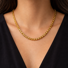 Micron Gold Plated Box Chain Necklace | Classic Square Link Design | Sleek Unisex Silhouette