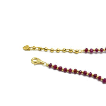Sophisticated 925 Sterling Silver Station Necklace with Natural Ruby 3.5mm Faceted Rondelle Beaded Gemstone July Birthstone