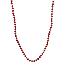 Sophisticated 925 Sterling Silver Station Necklace with Natural Ruby 3.5mm Faceted Rondelle Beaded Gemstone July Birthstone