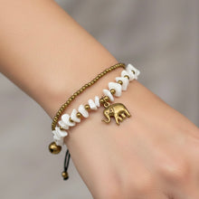 Handmade Bracelet Howlite Trinket Charms Lucky Fish with Bells Beaded Jewelry