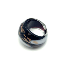 Handmade Glass Acrylic Ring Monochrome's Elegance Gilded Infinity Band