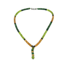 Peridot Natural, Citrine, Tsavorite, and Black Tourmaline Necklace