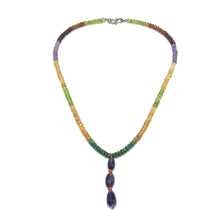 Citrine Natural, Amethyst, Peridot, Spessartite Garnet, and Tsavorite Necklace