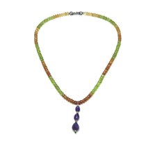 Peridot Natural, Spessartite, Citrine, and Amethyst Necklace