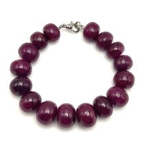 Natural Ruby Bracelet | Smooth 12–15mm Rondelle Beads 16 Pcs 305 Carats | Burgundy Red VS Clarity | 7 Inch Elegant Beaded Gemstone Jewelry