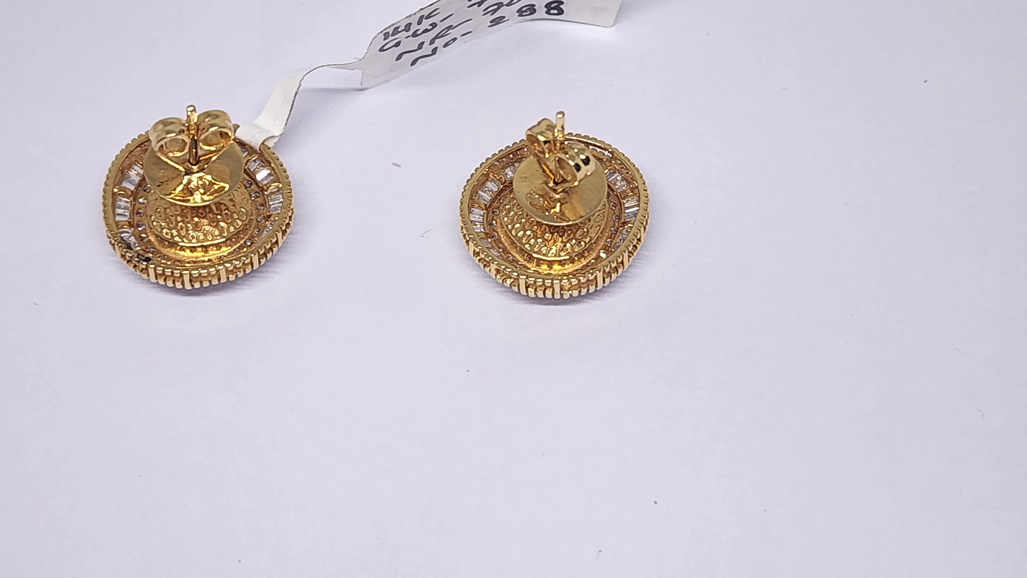 14K Yellow Gold Diamond Polki Earrings – Lightweight Design with Timeless Indian Character