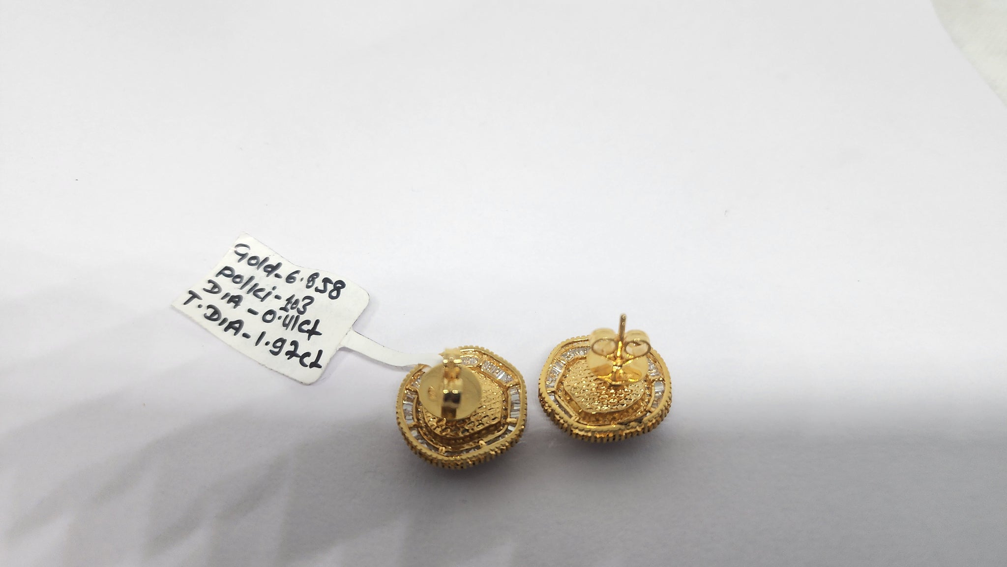 14K Yellow Gold Diamond Polki Earrings – Subtle Elegance Reflecting Mughal Craft Influence