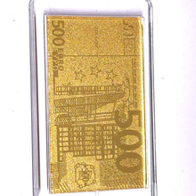 500 Euro 24K Gold Foil Laser Engraved Keychain Premium Collectible Good Luck Gift - Keychain