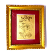 24K Gold Foil Ganesh Lakshmi & Saraswati Blessed Gift of Prosperity Wisdom & Fortune Divine Trio Gift Frame - Frame