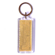 24K Gold Foil Laser 100 Dollar Engraved Keychain in Wealth & Prosperity Souvenir Gift - Keychain