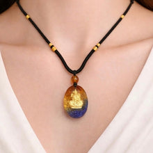 24K Gold Hallmarked Goddess Lakshmi Pendant Necklace | Divine Temple Jewelry | Vibrant Glazed Finish - Necklace