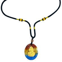 24K Gold Hallmarked Goddess Lakshmi Pendant Necklace | Divine Temple Jewelry | Vibrant Glazed Finish - Necklace