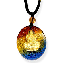 24K Gold Hallmarked Goddess Lakshmi Pendant Necklace | Divine Temple Jewelry | Vibrant Glazed Finish - Necklace
