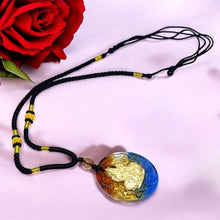 24K Gold Hallmarked Goddess Lakshmi Pendant Necklace | Divine Temple Jewelry | Vibrant Glazed Finish - Necklace