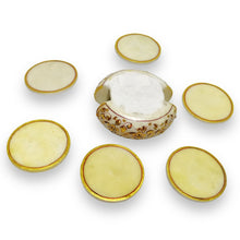 24K Gold Marble Handcrafted 6 Piece Coaster Stand Set