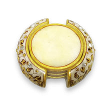 24K Gold Marble Handcrafted 6 Piece Coaster Stand Set