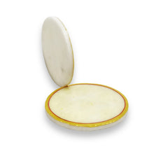 24K Gold Marble Handcrafted 6 Piece Coaster Stand Set