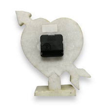Marble 24K Gold Handcrafted Heart Arrow Table Clock