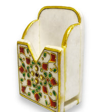 Marble 24K Gold Handcrafted Meenakari Pen Holder