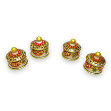 Marble 24K Gold Handcrafted 4 Piece Bowl & Tray Set