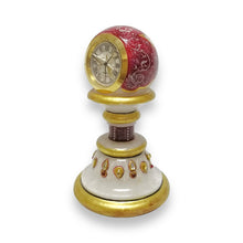 Marble 24K Gold Handcrafted Clock Stand 2 pc set