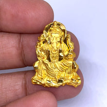 24K Hallmarked Gold Lord Ganesh Pendant Necklace | Auspicious Temple Jewelry | Vibrant Glazed Finish - Necklace