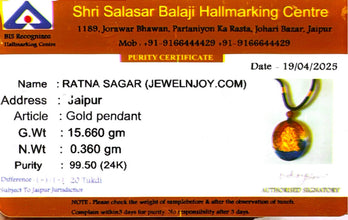 24K Hallmarked Gold Lord Ganesh Pendant Necklace | Auspicious Temple Jewelry | Vibrant Glazed Finish - Necklace