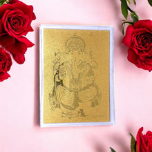 24K Premium Gold Foil Ganesh Card Blessing Gift Protection Blessing Wallet Insert Souvenir - Card