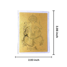 24K Premium Gold Foil Ganesh Card Blessing Gift Protection Blessing Wallet Insert Souvenir - Card