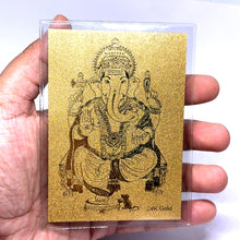 24K Premium Gold Foil Ganesh Card Blessing Gift Protection Blessing Wallet Insert Souvenir - Card