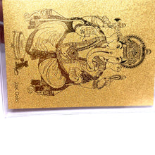 24K Premium Gold Foil Ganesh Card Blessing Gift Protection Blessing Wallet Insert Souvenir - Card
