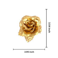 24k Yellow Gold Foil Rose Brooch Handcrafted Premium Luxury Pin Boutonnière Floral Gift - Brooch