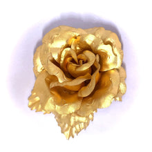 24k Yellow Gold Foil Rose Brooch Handcrafted Premium Luxury Pin Boutonnière Floral Gift - Brooch
