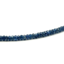 Natural Blue Sapphire Rondelle Facet Cut Beads Precious Necklace