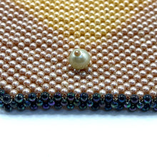 Handmade Purse Luxury Peach Dark Blue Pearls Beaded Shoulder Bag