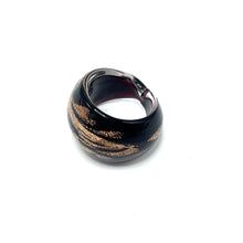 Handmade Glass Acrylic Ring Midnight's Glimmering Infinity Band