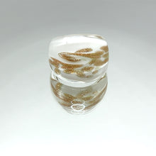 Handmade Glass Acrylic Ring Delightful Gilded Snowfall Infinity Band