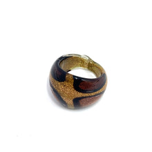 Handmade Glass Acrylic Ring Autumn Gleaming's Elegance Infinity Band